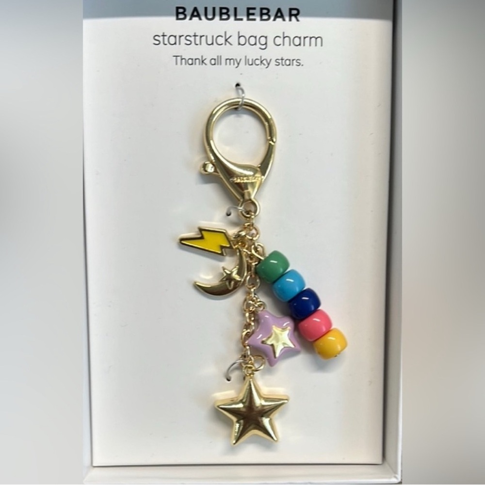 BaubleBar Starstruck Gold Charm with Colorful Beads and Stars